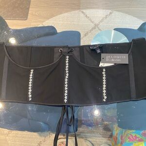 Eloquii Black rhinestone Lace-Up Bustier/corset